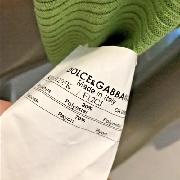 DOLCE & GABBANA GREEN V NECK VEST PULLOVER S/M SWEATER - Picture 7 of 7